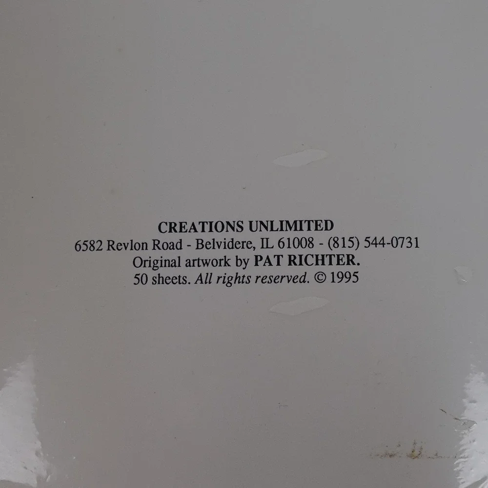 Creations Unlimited Pat Richter Teddy Bear Stationary 50 Sheets 1995 Vintage